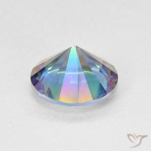 Cuarzo Místico Multicolor natural de 1.59 ct, Redondo, VVS