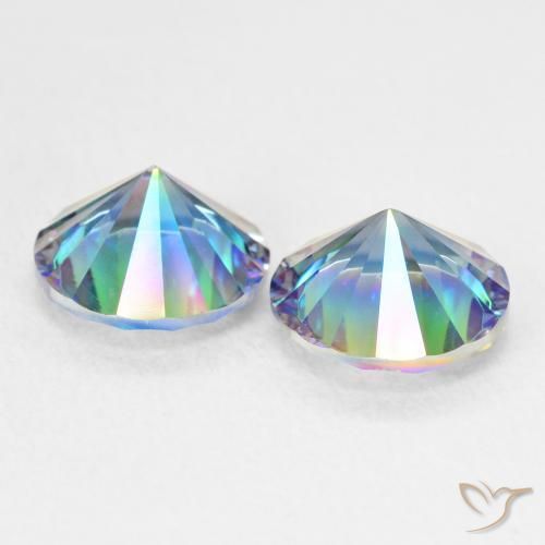Gemas de Cuarzo Místico Multicolor natural de 3.35 ct, Redondo, VS