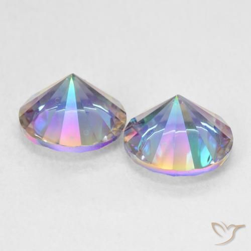Gemas de Cuarzo Místico Multicolor natural de 3.24 ct, Redondo, VS