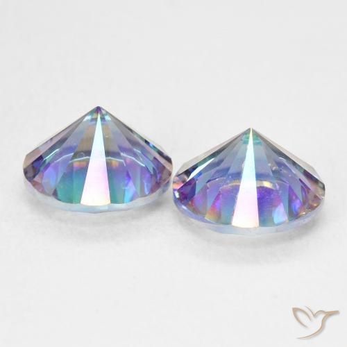 Gemas de Cuarzo Místico Multicolor natural de 3.34 ct, Redondo, VS