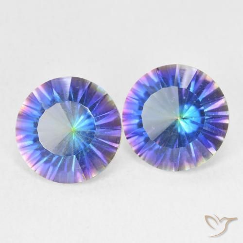 Gemas de Cuarzo Místico Multicolor natural de 3.27 ct, Redondo, VS