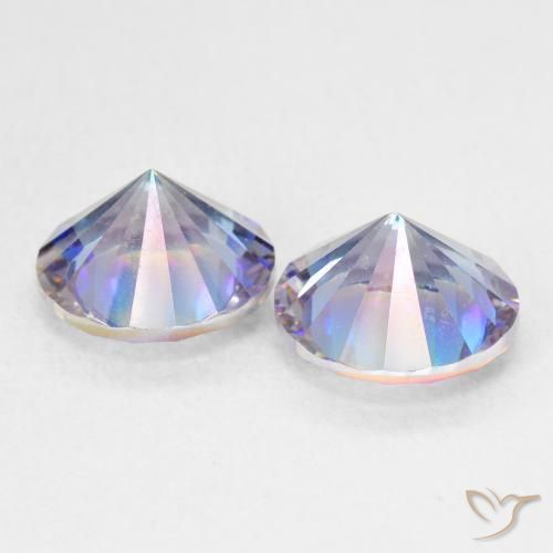 Gemas de Cuarzo Místico Multicolor natural de 3.27 ct, Redondo, VS