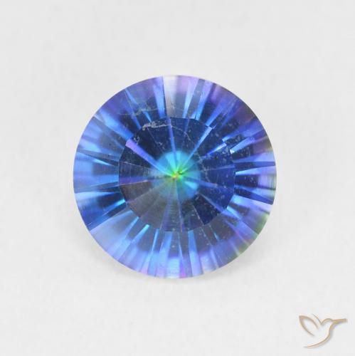 1.65ct Natural Multicolor Cuarzo Místico, Redondo, VVS-VS