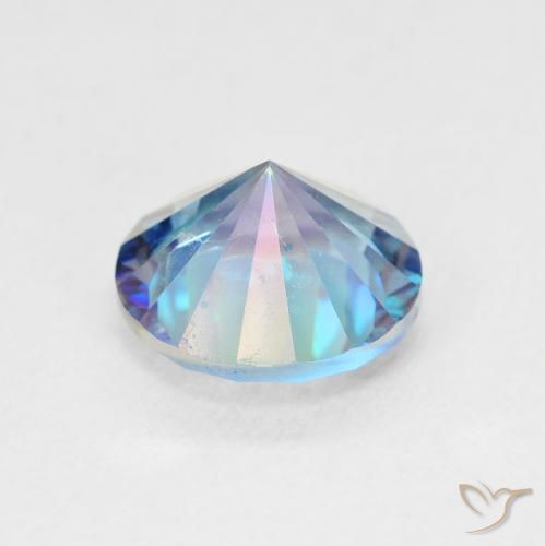 Cuarzo Místico Multicolor natural de 1.65 ct, Redondo, VVS-VS