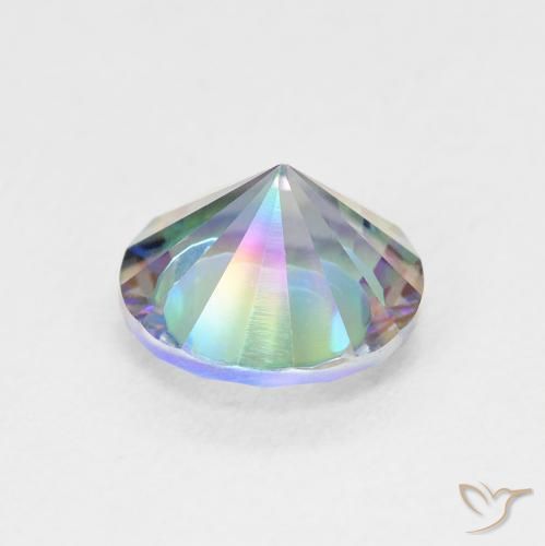 Cuarzo místico multicolor natural de 1,69 ct, corte redondo, VVS-VS