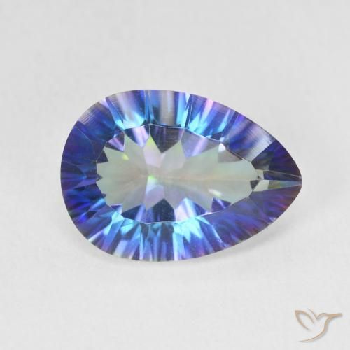 Cuarzo Místico Multicolor natural de 4.94 ct, En forma de pera, VS