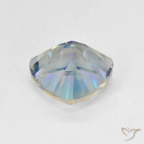 Cuarzo Místico Azul multicolor natural de 2.22 ct, Trillón, VS
