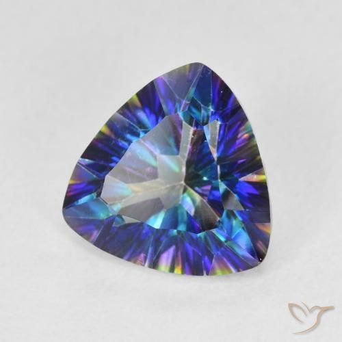 Cuarzo Místico Azul multicolor natural de 3.01 ct, Trillón, VS