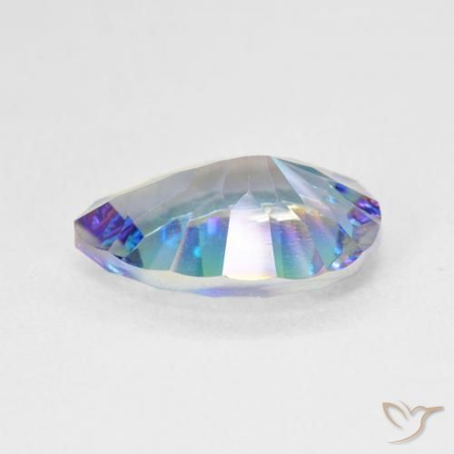 Cuarzo Místico Azul multicolor natural de 4.68 ct, En forma de pera, VS