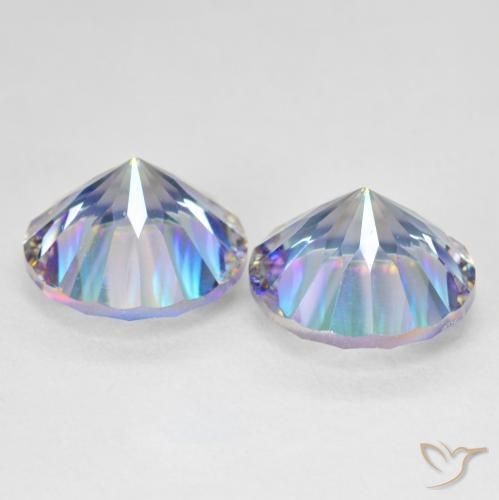Gemas de Cuarzo Místico Azul multicolor natural de 11.92 ct, Redondo, VS