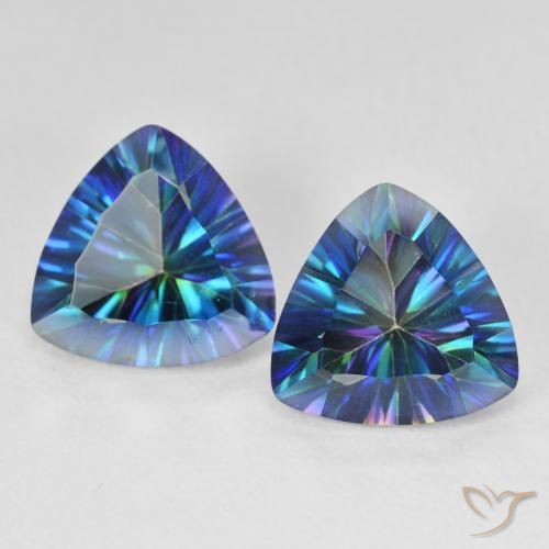 5.94ctw Natural Azul multicolor Cuarzo Místico, Trillón, VS
