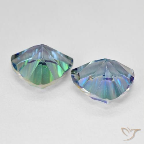 Gemas de Cuarzo Místico Azul multicolor natural de 5.94 ct, Trillón, VS