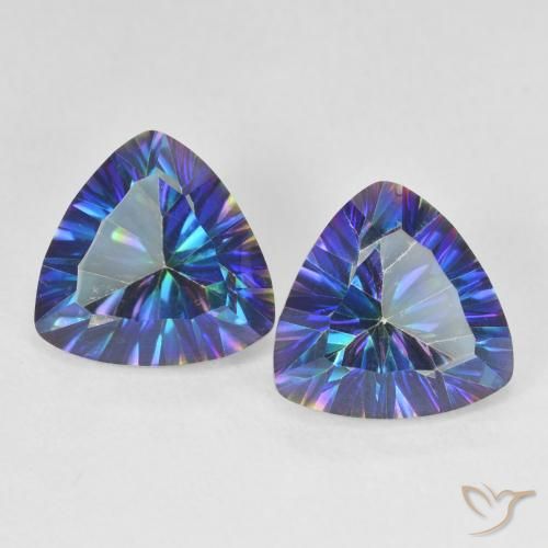 6.10ctw Natural Azul multicolor Cuarzo Místico, Trillón, VS