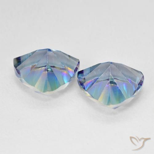 Gemas de Cuarzo Místico Azul multicolor natural de 6.10 ct, Trillón, VS