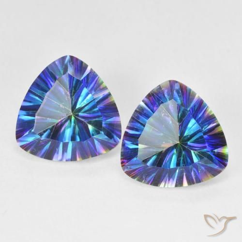 5.94ctw Natural Azul multicolor Cuarzo Místico, Trillón, VS