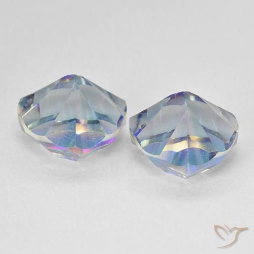 Gemas de Cuarzo Místico Azul multicolor natural de 5.24 ct, Trillón, VS