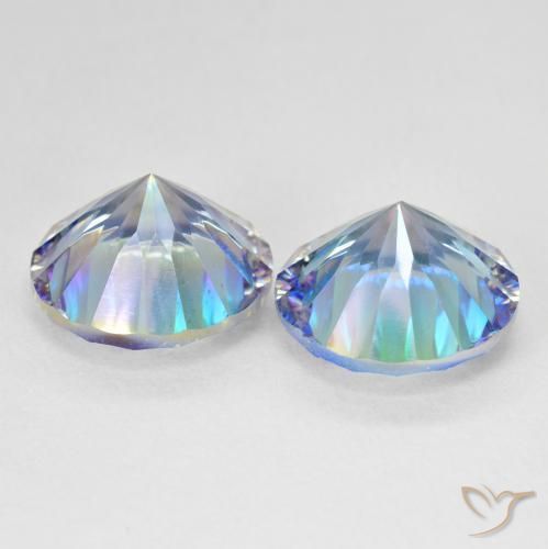 Gemas de Cuarzo Místico Azul multicolor natural de 11.68 ct, Redondo, VS