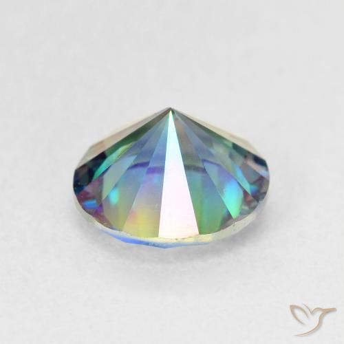 Cuarzo místico multicolor natural de 1,59 ct, corte redondo, VS