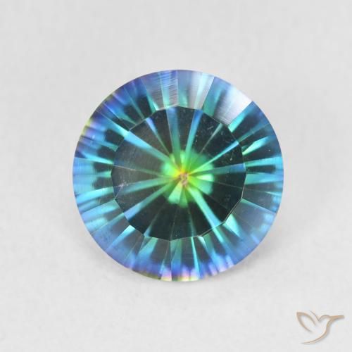 1.72ct Natural Azul multicolor Cuarzo Místico, Redondo, VS