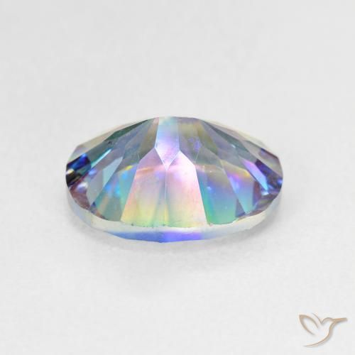 Cuarzo místico multicolor natural de 3,26 ct, corte óvalo, VS