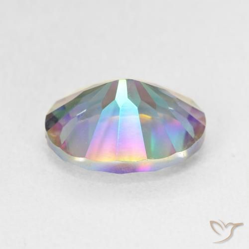 Cuarzo Místico Azul multicolor natural de 3.21 ct, Ovalada, VS