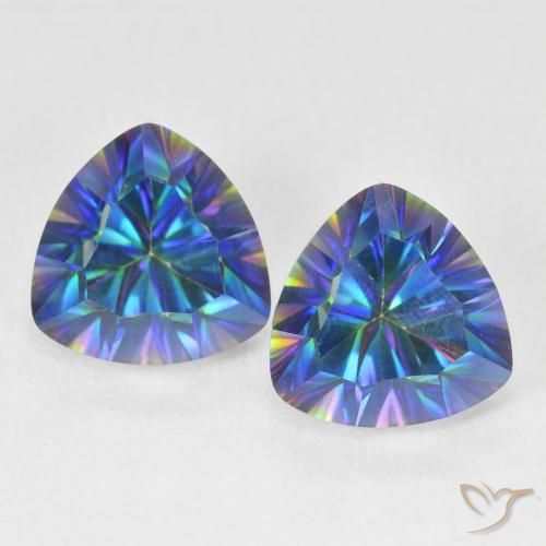 5.35ctw Natural Azul multicolor Cuarzo Místico, Trillón, VVS-VS
