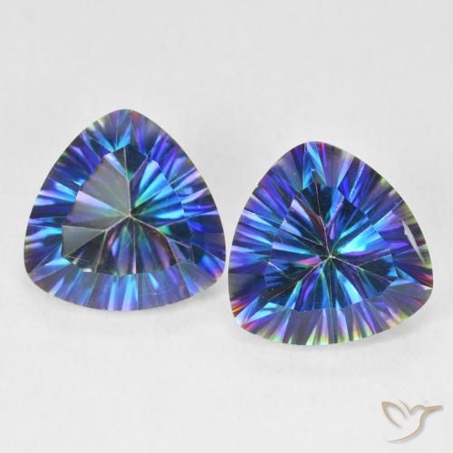 6.06ctw Natural Azul multicolor Cuarzo Místico, Trillón, VVS-VS