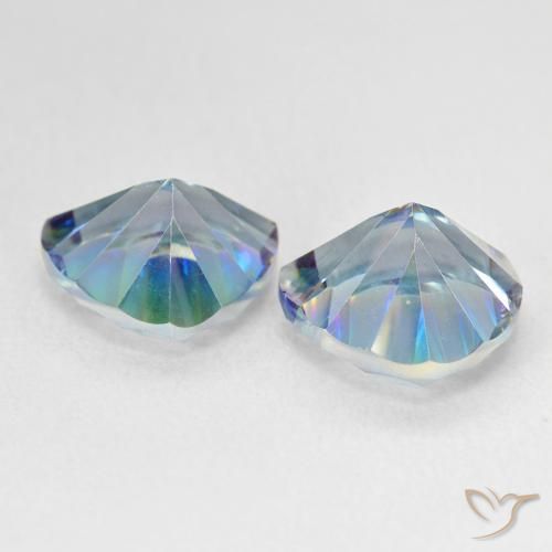 Gemas de Cuarzo Místico Azul multicolor natural de 6.06 ct, Trillón, VVS-VS
