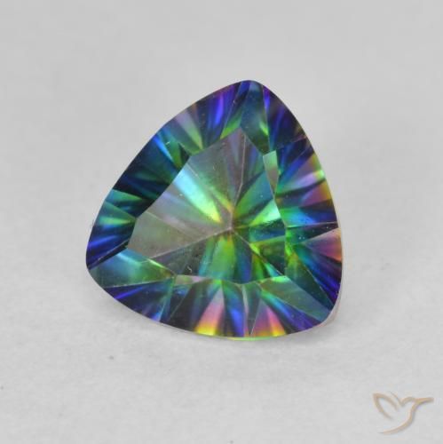 Cuarzo Místico Multicolor natural de 1.14 ct, Trillón, VVS-VS