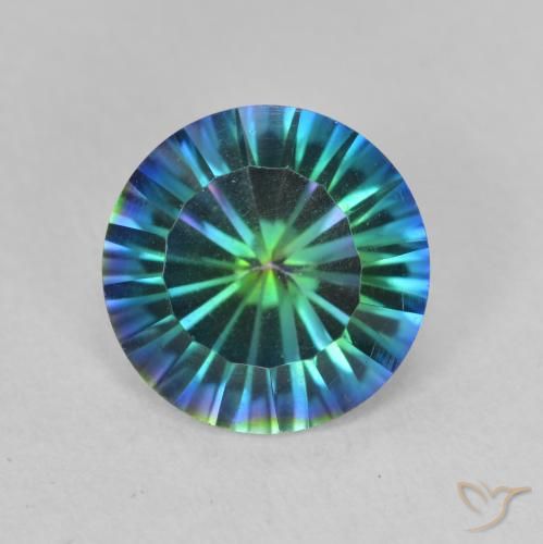 2.20ct Natural Multicolor Cuarzo Místico, Redondo, VVS-VS
