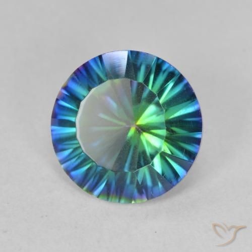 Cuarzo Místico Multicolor natural de 2.20 ct, Redondo, VVS-VS