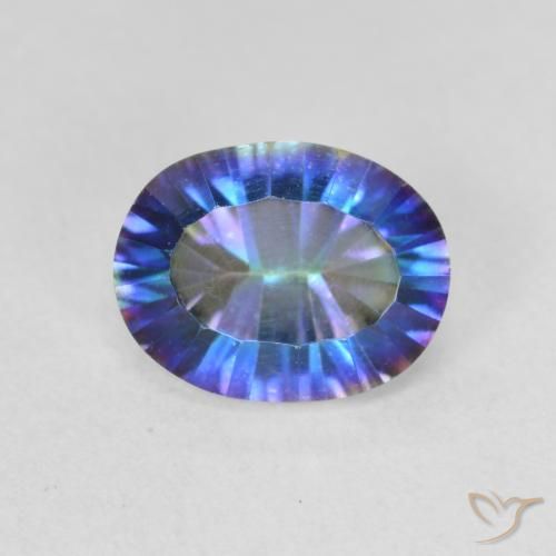 1.72ct Natural Multicolor Cuarzo Místico, Ovalada, VVS-VS