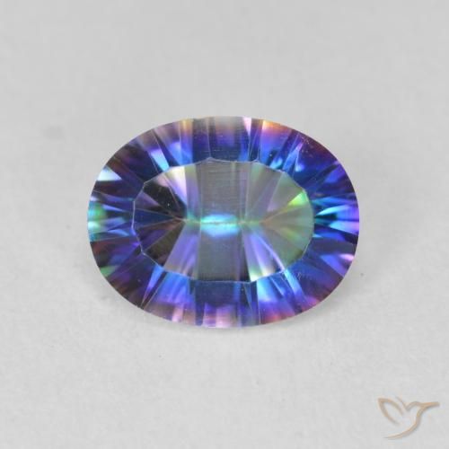 1.64ct Natural Multicolor Cuarzo Místico, Ovalada, VS