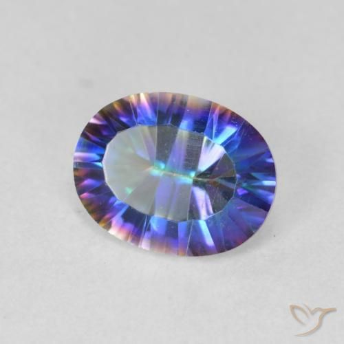 Cuarzo Místico Multicolor natural de 1.64 ct, Ovalada, VS