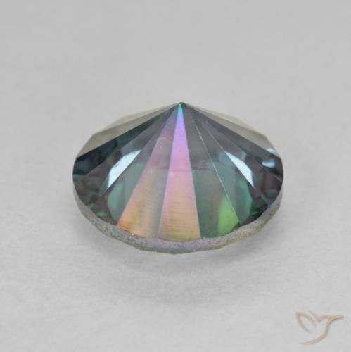 Cuarzo Místico Multicolor natural de 2.54 ct, Redondo, VVS-VS