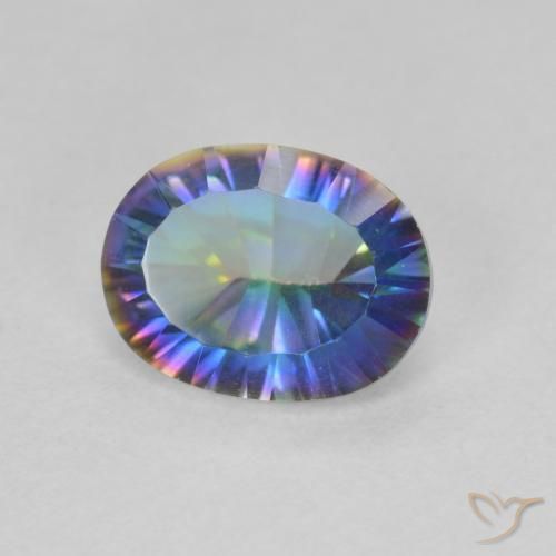 Cuarzo Místico Multicolor natural de 1.64 ct, Ovalada, VVS-VS