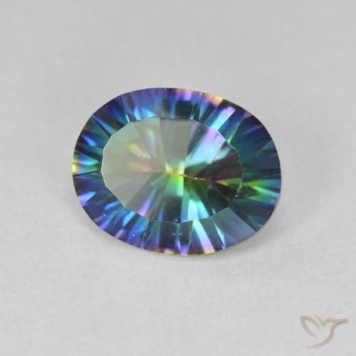 Cuarzo Místico Multicolor natural de 1.60 ct, Ovalada, VVS-VS