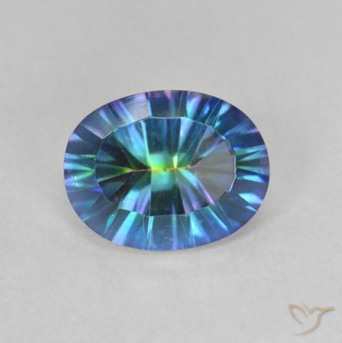 1.73ct Natural Multicolor Cuarzo Místico, Ovalada, VVS-VS