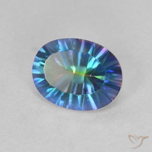Cuarzo Místico Multicolor natural de 1.73 ct, Ovalada, VVS-VS