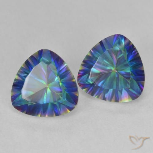 Gemas de Cuarzo Místico Multicolor natural de 3.66 ct, Trillón, VS