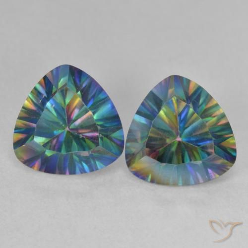 3.72ctw Natural Multicolor Cuarzo Místico, Trillón, VS