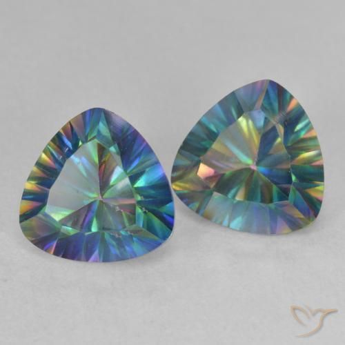 Gemas de Cuarzo Místico Multicolor natural de 3.72 ct, Trillón, VS