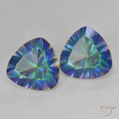 Gemas de Cuarzo Místico Multicolor natural de 3.73 ct, Trillón, VS