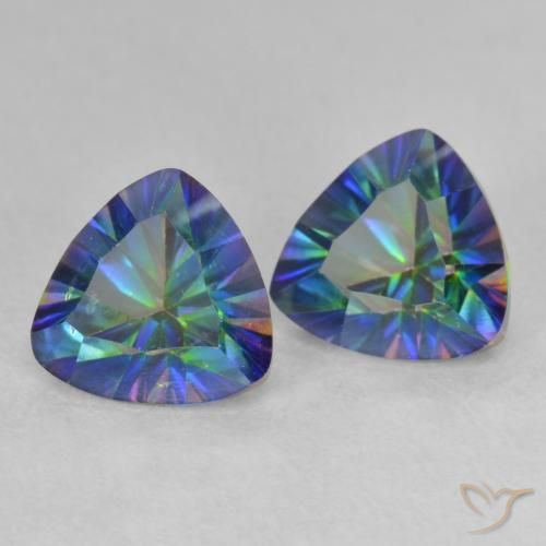Gemas de Cuarzo Místico Multicolor natural de 2.24 ct, Trillón, VVS-VS