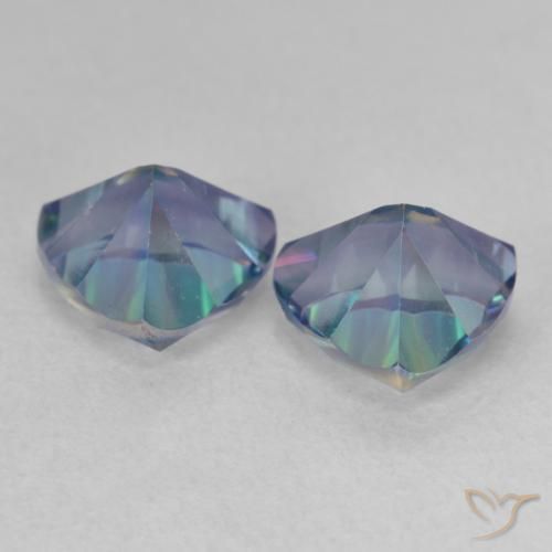 Gemas de Cuarzo Místico Multicolor natural de 2.24 ct, Trillón, VVS-VS