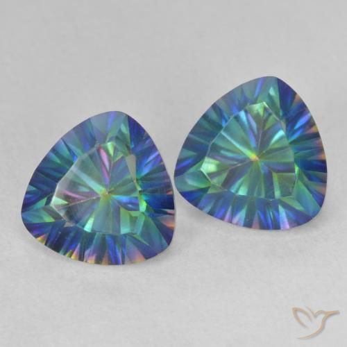 Gemas de Cuarzo Místico Multicolor natural de 3.70 ct, Trillón, VVS-VS