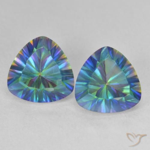3.75ctw Natural Multicolor Cuarzo Místico, Trillón, VVS-VS