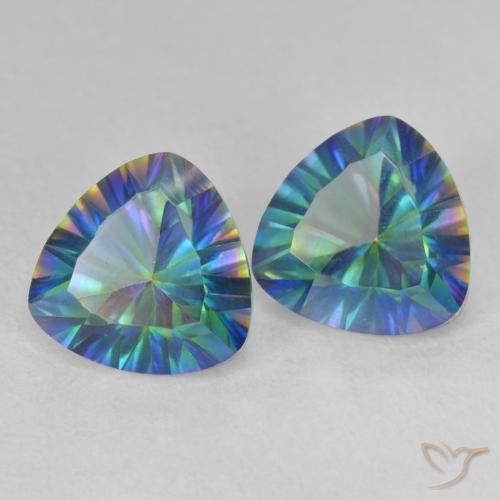 Gemas de Cuarzo Místico Multicolor natural de 3.75 ct, Trillón, VVS-VS