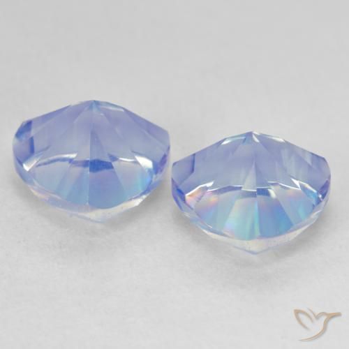 Gemas de Cuarzo Místico Azul multicolor natural de 3.74 ct, Trillón, VVS-VS