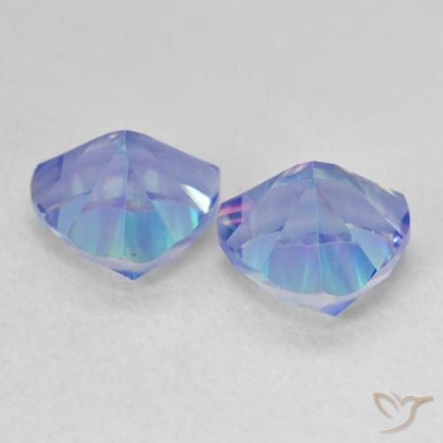 Gemas de Cuarzo Místico Azul multicolor natural de 2.28 ct, Trillón, VVS-VS
